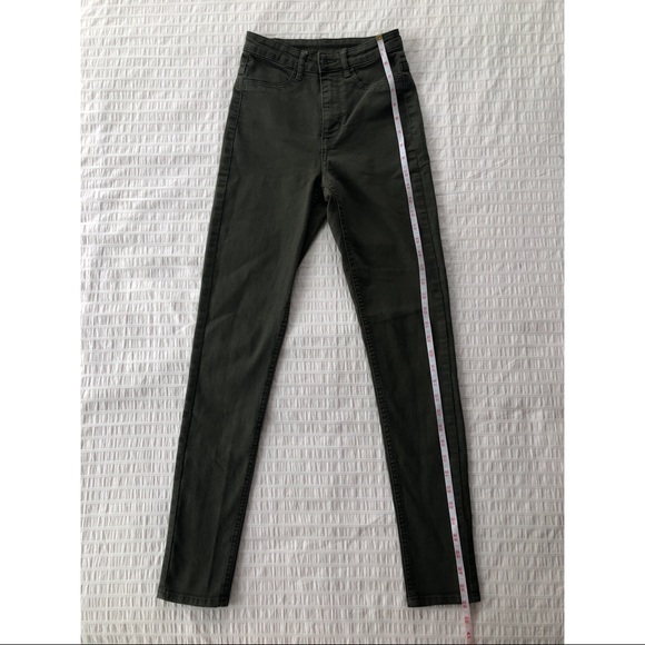 Army Green High Waisted Skinny Jeans - Picture 7 of 11